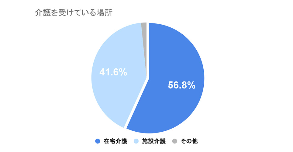 介護を受けている人のグラフ