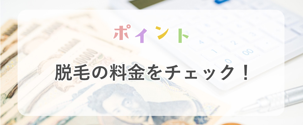 脱毛の料金を確認