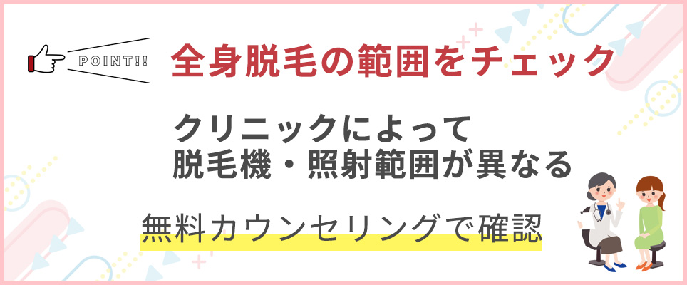 全身脱毛の範囲を確認