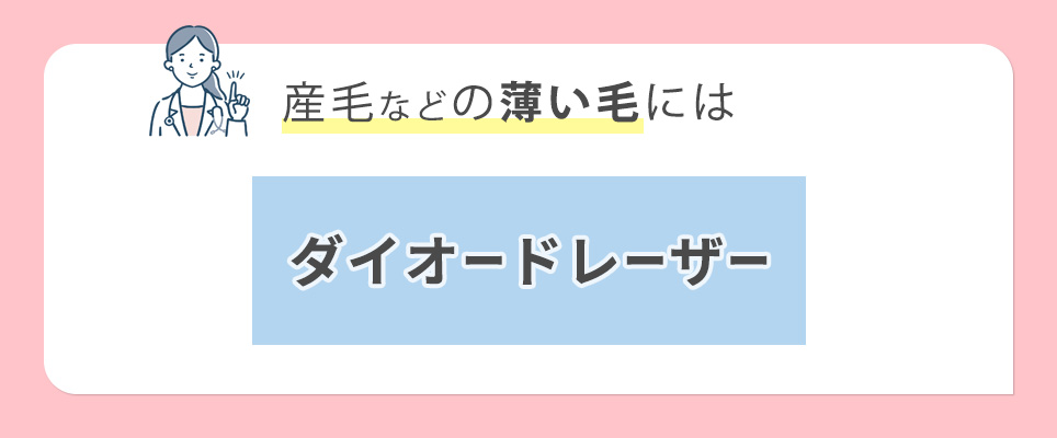 産毛にはダイオードレーザー