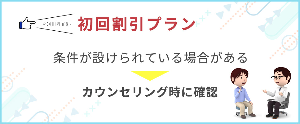 初回割引プランだと適用条件を確認