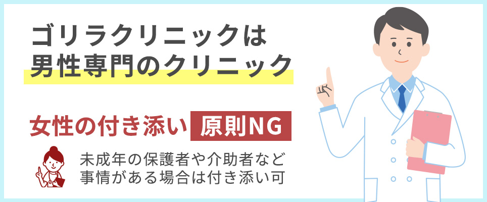 ゴリラクリニックは男性専門クリニック