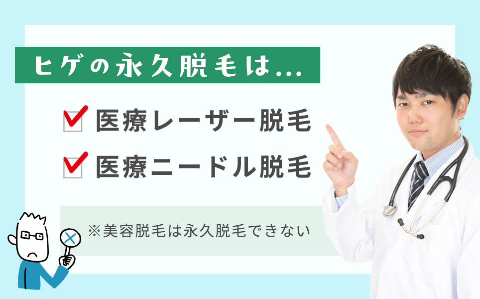 髭の永久脱毛するなら、医療レーザーか医療ニードル