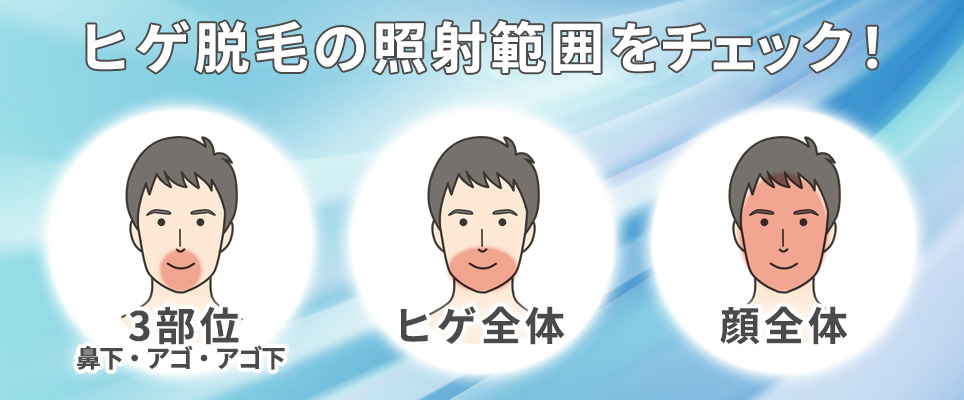ヒゲ脱毛の照射範囲をチェック!