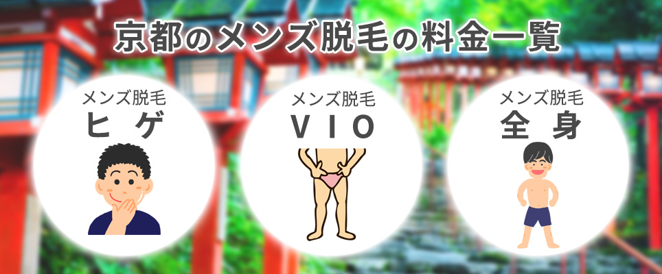 京都のメンズ医療脱毛の料金一覧