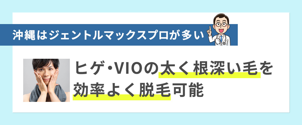 沖縄はジェントルマックスプロ導入医院が多いので太く根深い毛の脱毛が効率的