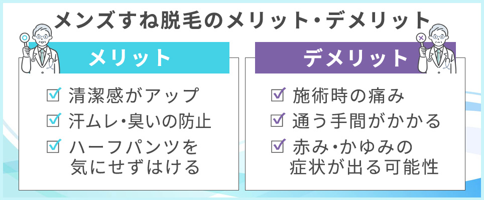 メンズすね脱毛のメリット・デメリット一覧