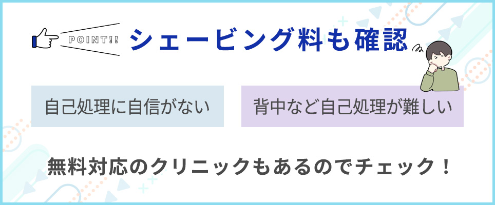 シェービング料も確認