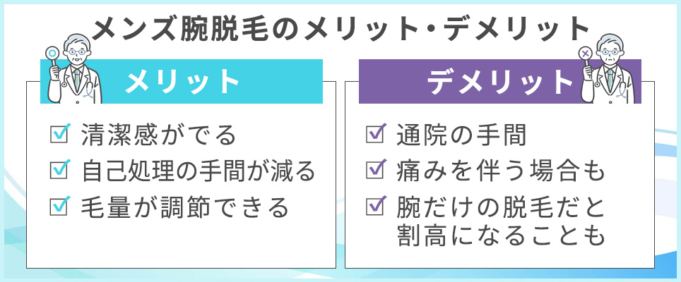メンズ腕毛脱毛のメリット・デメリット