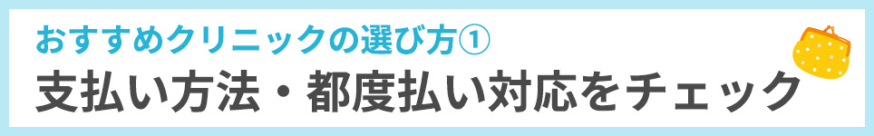 おすすめクリニックの選び方③支払い方法・都度払い対応をチェック