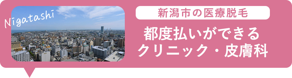 新潟市で医療脱毛の都度払いができるクリニック・皮膚科