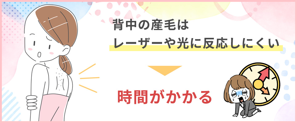 背中脱毛は時間がかかる