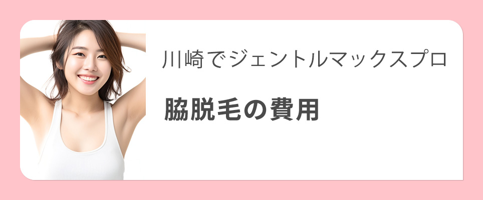 川崎のジェントルマックスプロの脇脱毛の費用