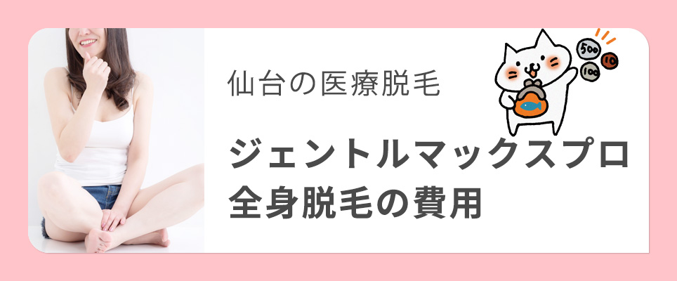 仙台でジェントルマックスプロの全身脱毛の費用