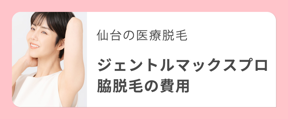 仙台でジェントルマックスプロのワキ脱毛の費用